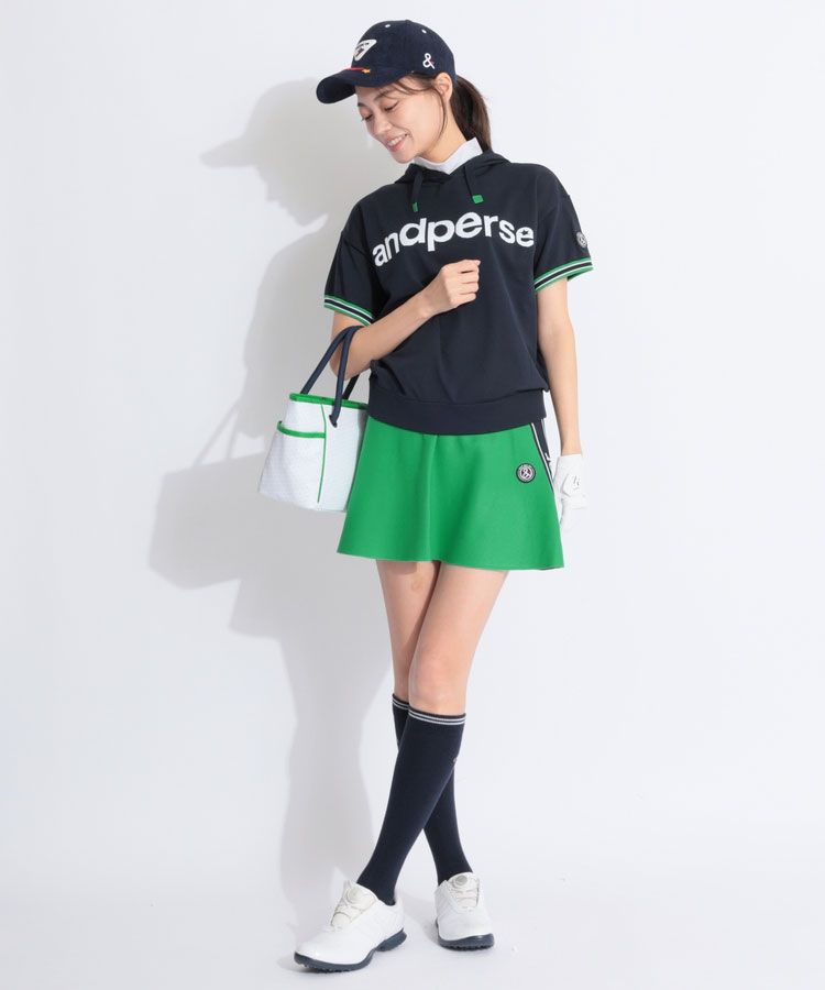 アンパスィ AP 【洗濯機洗いOK】サイドロゴラインアクティブニット