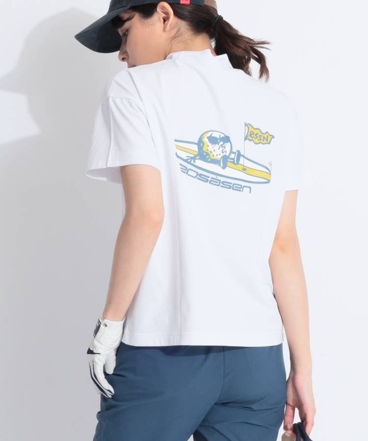 RO 【吸汗速乾ストレッチ】ボールボーイモックネック半袖カットソー