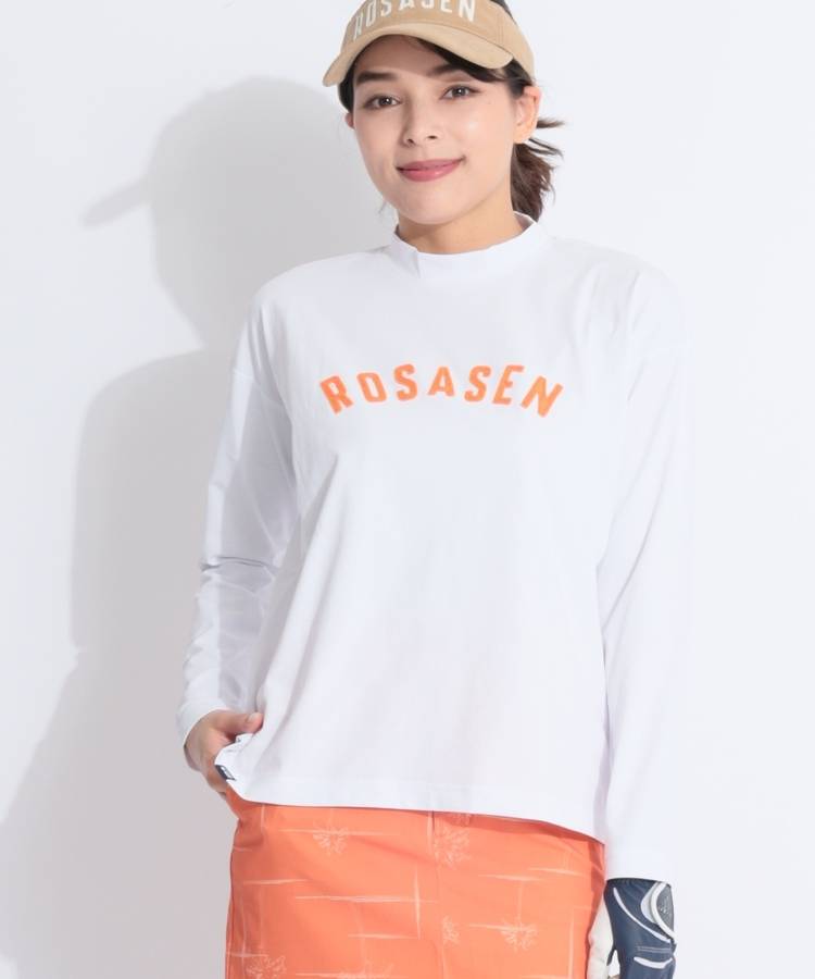 RO 【UVストレッチ】フェルトロゴモックネック長袖カットソー