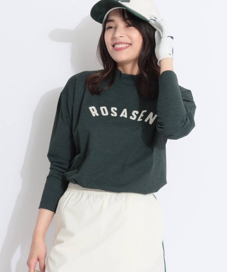 RO 【UVストレッチ】フェルトロゴモックネック長袖カットソー