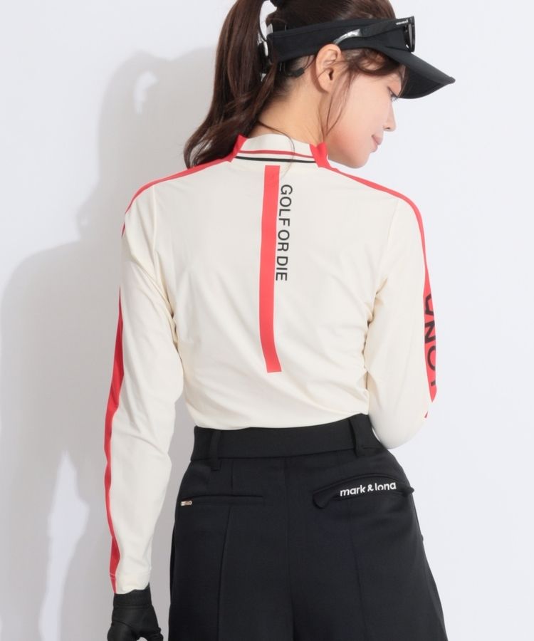 【美品】マークマンドロナ ストレッチ モックネック 50 XL ゴルフウェア マーク＆ロナ ML 【1/13までタイムセール】スリーブラインモックネック