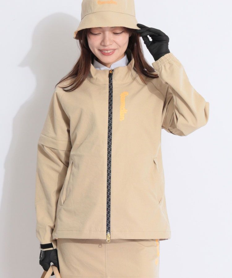 【撥水ストレッチ】バックプリントナイロンスニードジャック