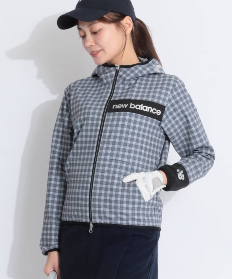 NB 【撥水ストレッチ】裏微起毛チェック柄フルジップフーディ