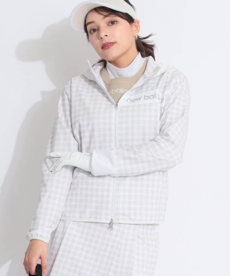 NB 【撥水ストレッチ】裏微起毛チェック柄フルジップフーディ