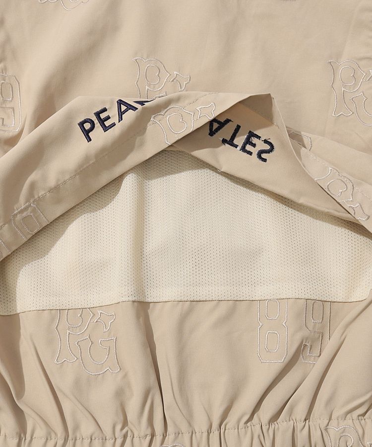 パーリーゲイツ PG バックフレアロゴ柄刺繍フルジップベスト