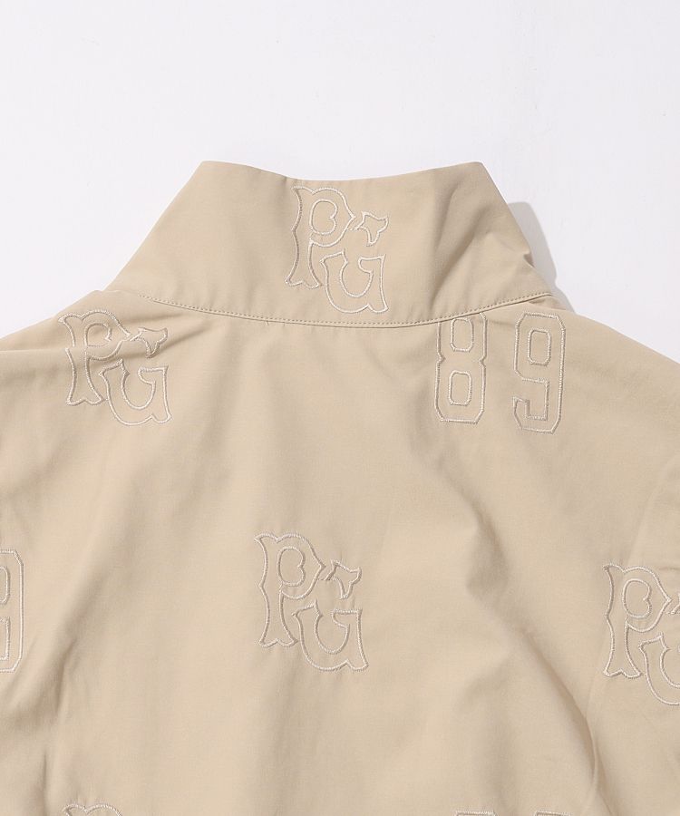 パーリーゲイツ PG バックフレアロゴ柄刺繍フルジップベスト