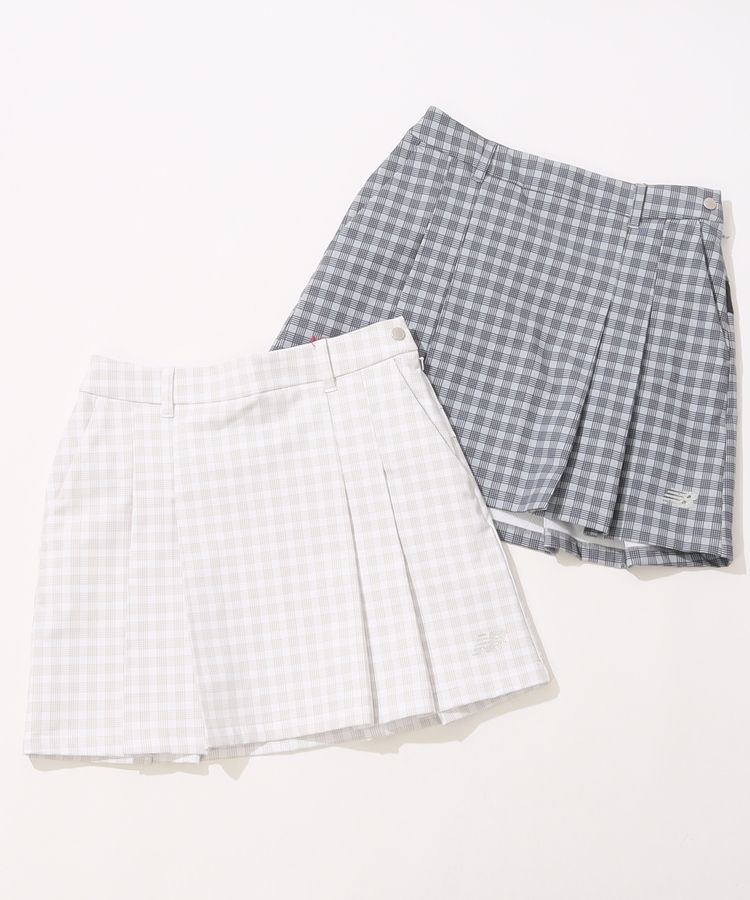 【撥水ストレッチ】裏微起毛チェック柄プリーツスカート