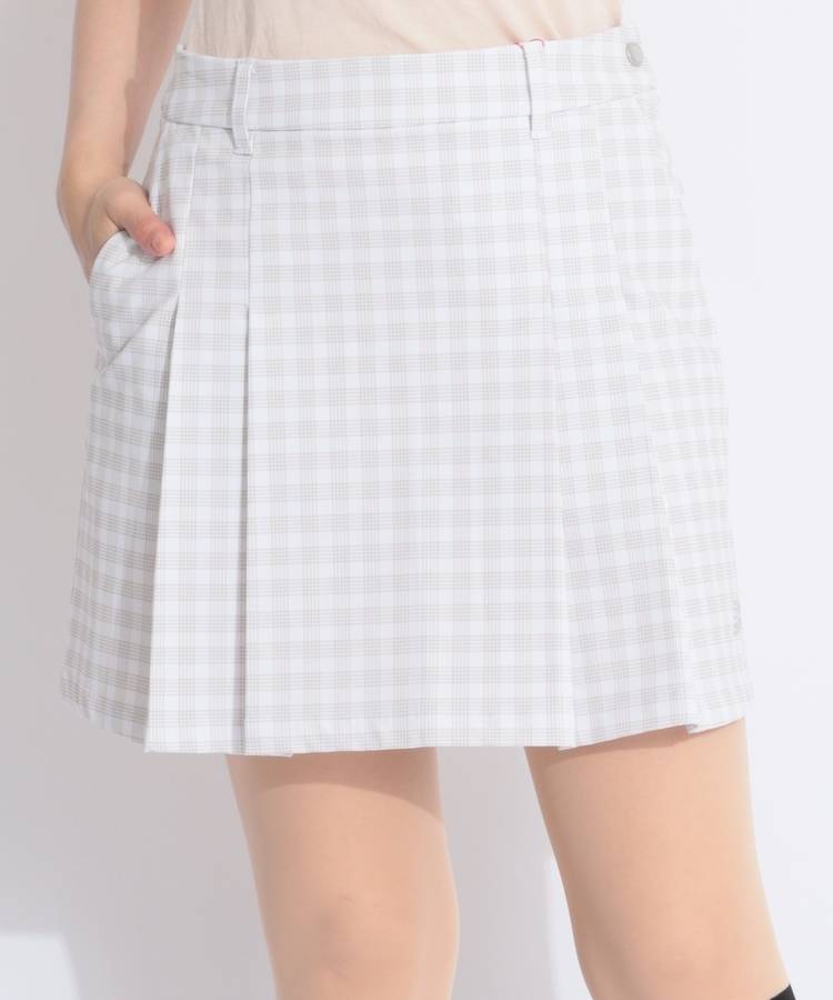 NB 【撥水ストレッチ】裏微起毛チェック柄プリーツスカート