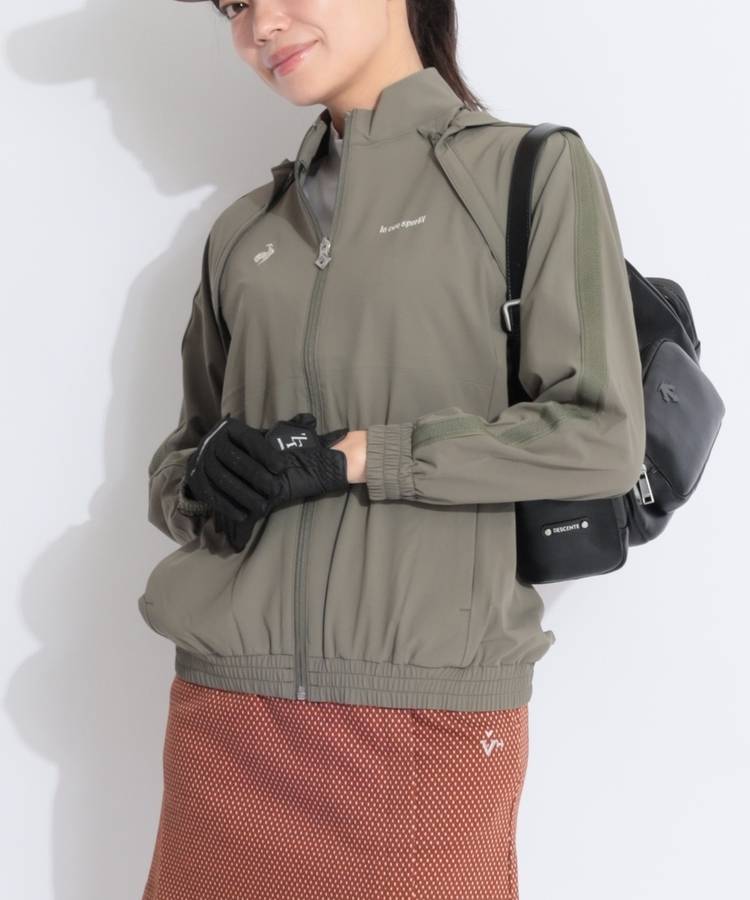 LQ 【撥水ストレッチ】スリーブライン2WAYフーディジャケット