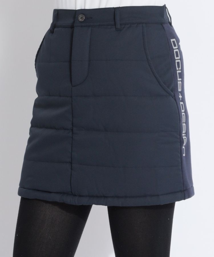異素材コンビフロント中綿スカート