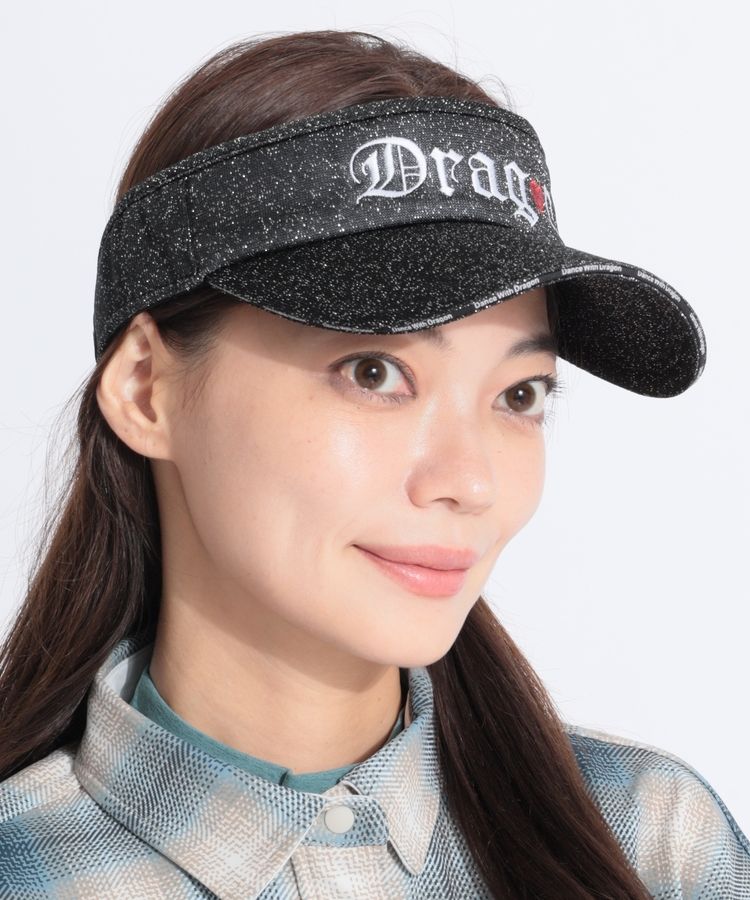 ダンスウィズドラゴン サンバイザー グレー×黒 迷彩 カモフラ ファー