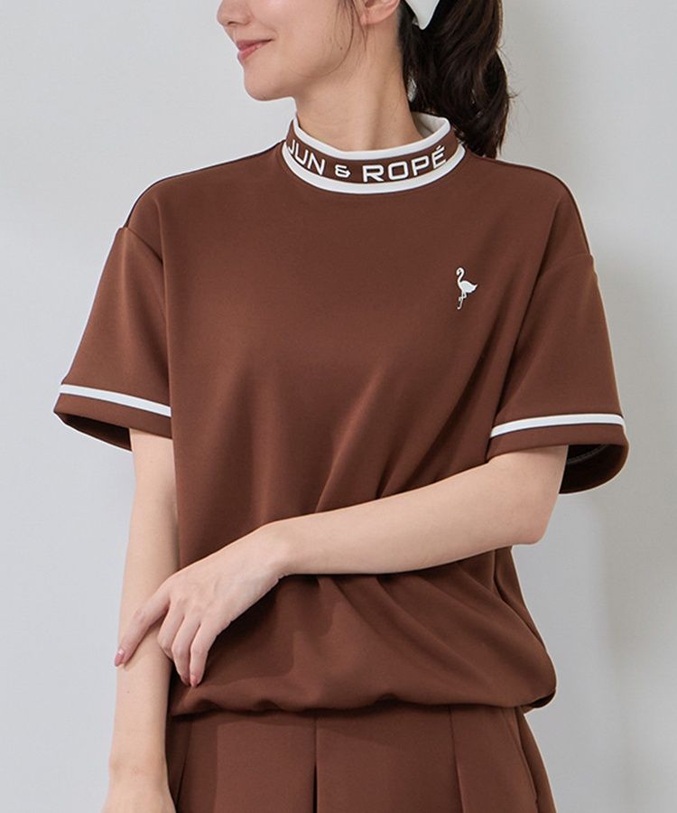 ジュン＆ロぺ JR 【UVストレッチ】配色ライン半袖プルオーバー