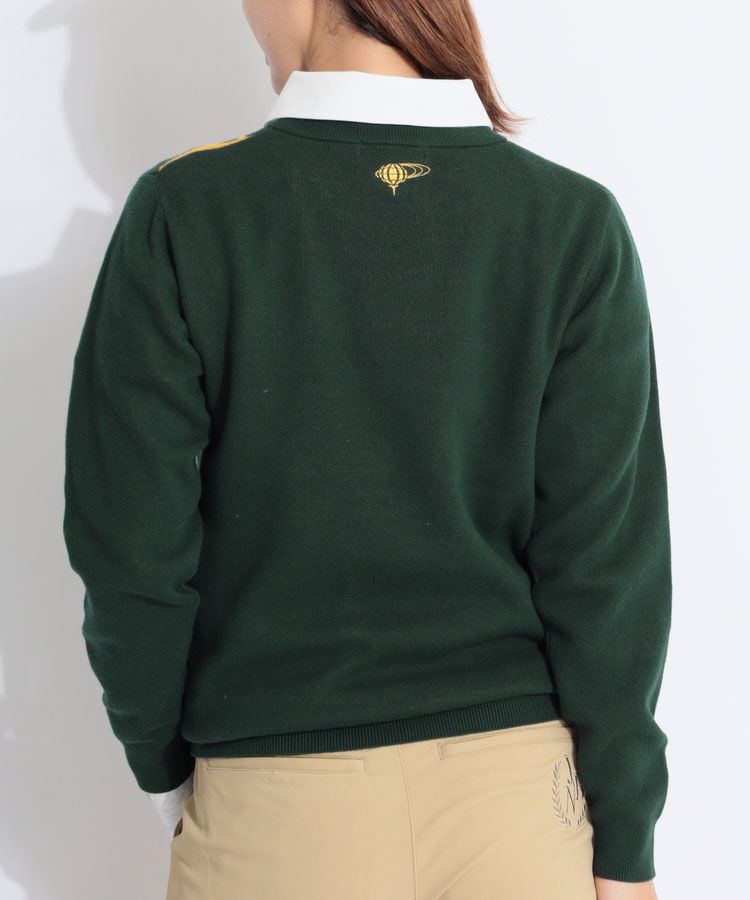 ビームスゴルフ BE ジャガードロゴ柄クルーネックニット レディース