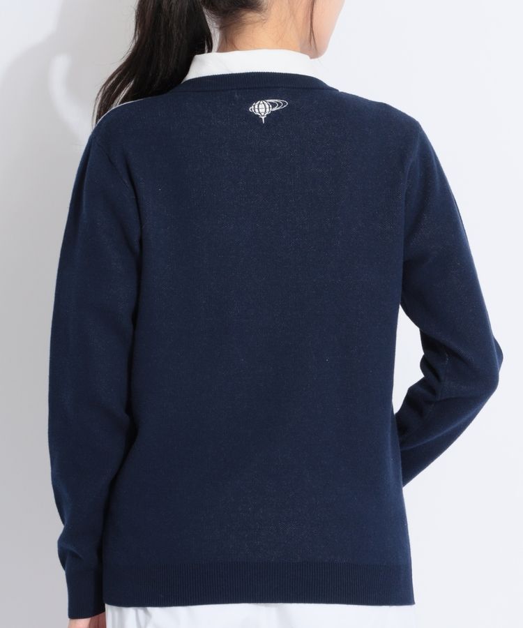 ビームスゴルフ BE ジャガードロゴ柄クルーネックニット レディース