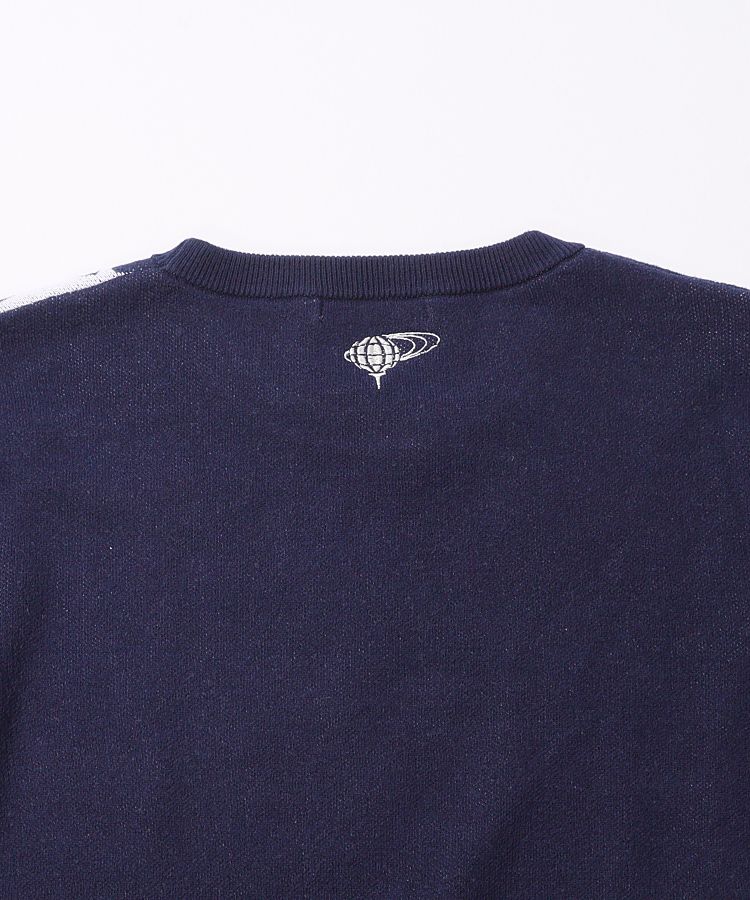 ビームスゴルフ BE ジャガードロゴ柄クルーネックニット レディース