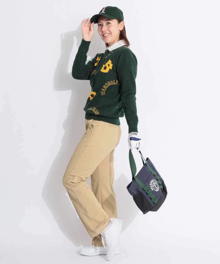 ビームスゴルフ BE ジャガードロゴ柄クルーネックニット レディース