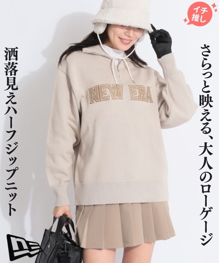 ニューエラゴルフ　ハーフジップ　ニット　アイボリー　Mサイズ 1e32ffd214f2847180377690f2f3c9
