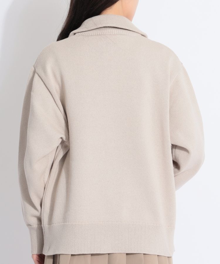 ニューエラ NE ローゲージハーフジップニットプルオーバー(アイボリー