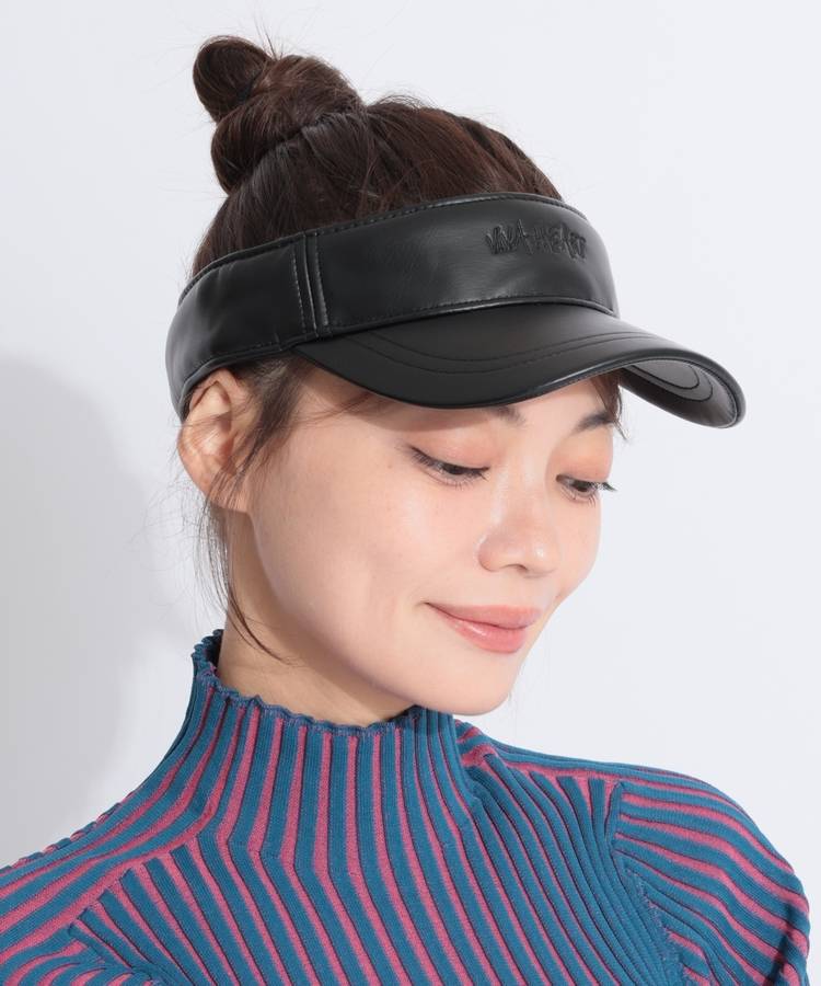 VH ロゴ刺しゅう合皮サンバイザー