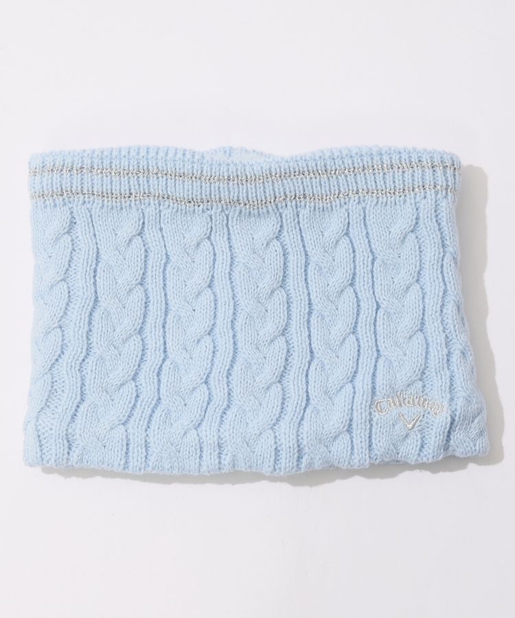 キャロウェイ CA ケーブル編みラメラインニットネックウォーマー