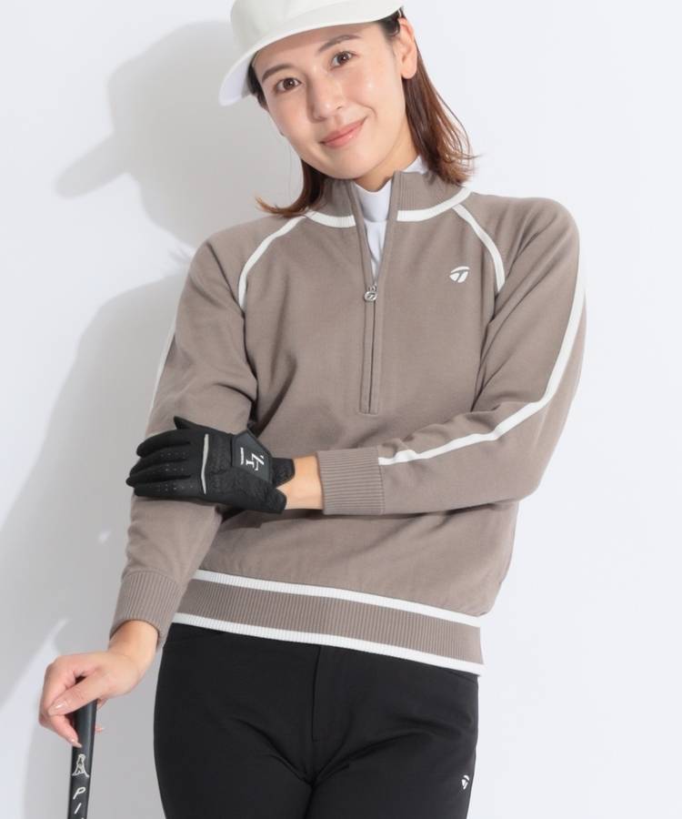 TG Wラインドハーフジップセーター