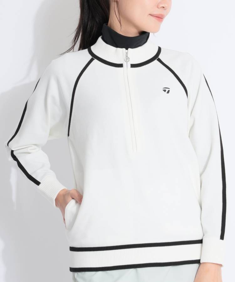 TG Wラインドハーフジップセーター