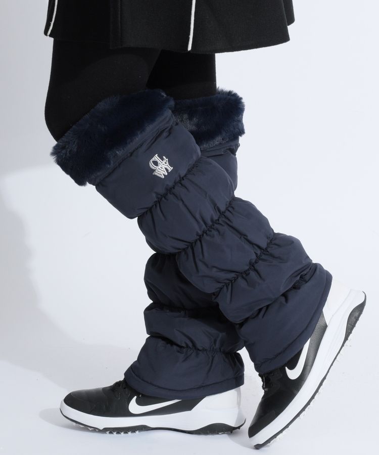 キャロウェイ CA ファー切替タフタ中綿レッグウォーマー レディース