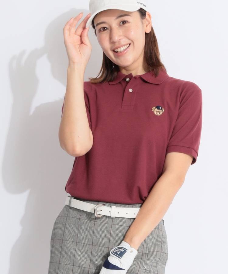 CO 【CURUCURU限定】バックプリント鹿の子半袖ポロシャツ