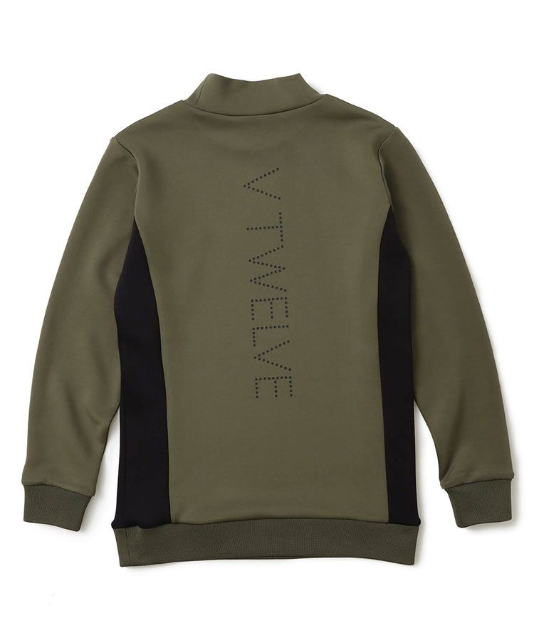 新品【定価17,600円】現行品V12 モックネック 長袖 カットソー 黒 ヴィトゥエルヴ VI 【ストレッチ】バイカラー切替モックネック