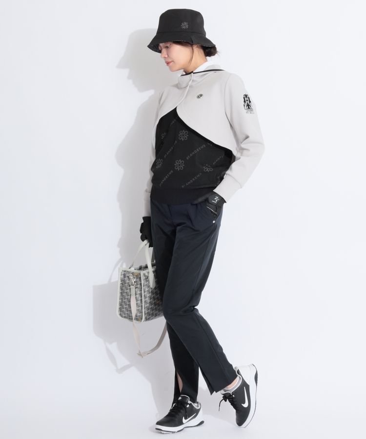 ランバンスポールパーカーMサイズ ランバン スポール LV 【UPF15】ライン切替ボレロ風パーカー