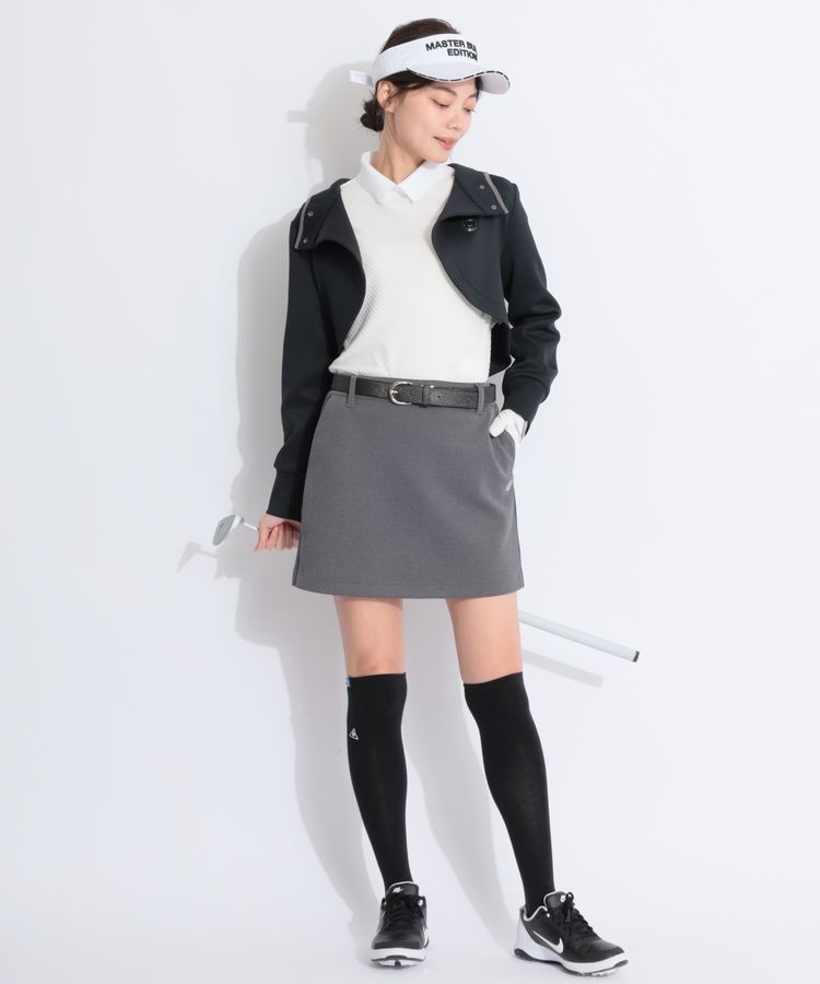 ランバンスポールパーカーMサイズ ランバン スポール LV 【UPF15】ライン切替ボレロ風パーカー