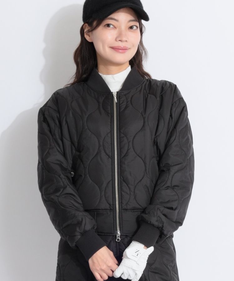 ニューエラ キルティング ジャケット　ブラック ニューエラ NE 【撥水】バックロゴ刺繍キルティングジャケット