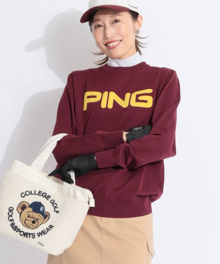 PN 【CP対象品番】カラーロゴクルーネックニット