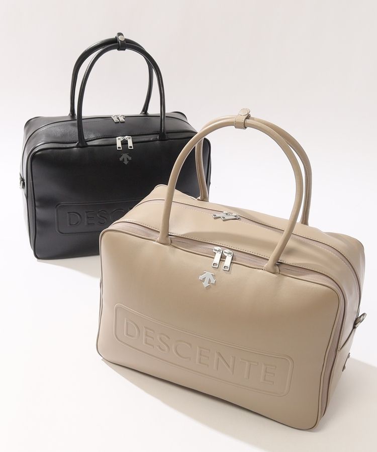 デサントゴルフ DE シューズケース付きエンボスロゴ合皮ボストンバッグ