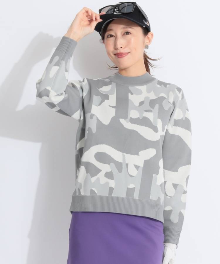 FG 総柄ジャガードクルーネックニット