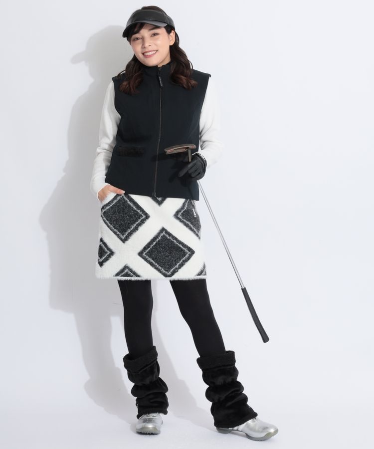 VIVA HEART] ビバハート ベスト ストレッチ ファーポケットベスト