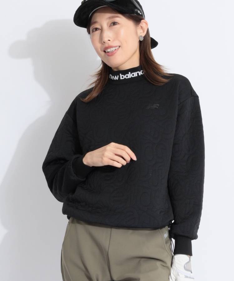 NB 【リサイクル】総柄キルティングネックロゴプルオーバー