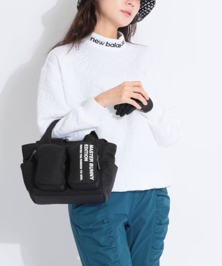 NB 【リサイクル】総柄キルティングネックロゴプルオーバー