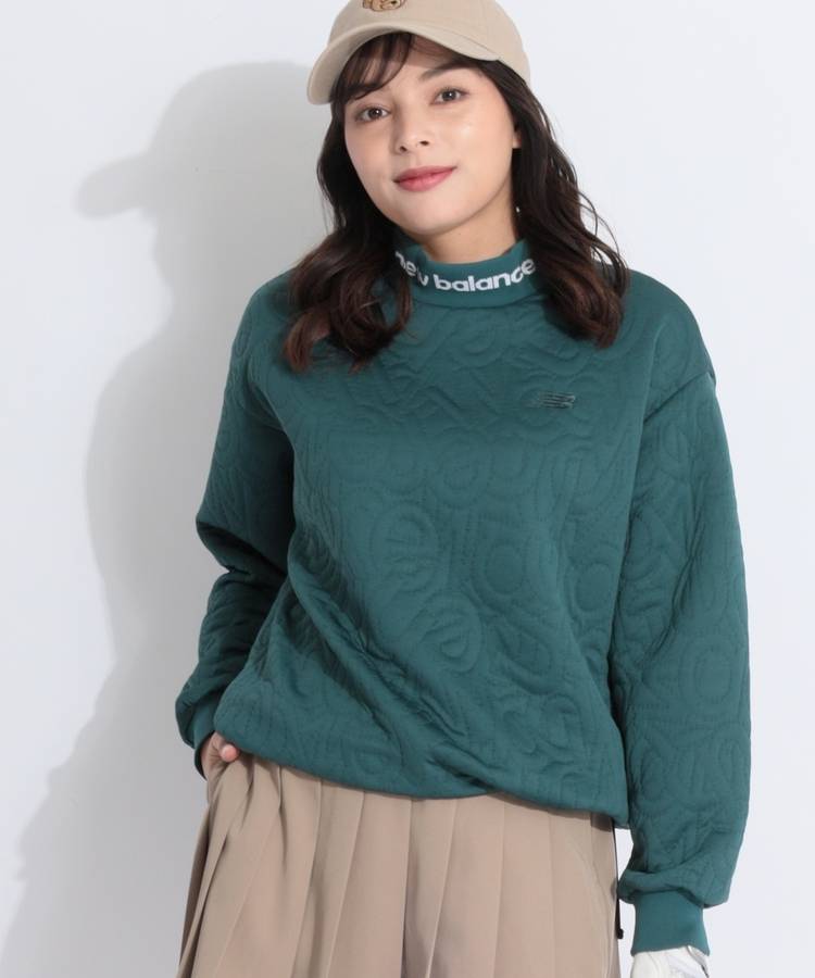 NB 【リサイクル】総柄キルティングネックロゴプルオーバー