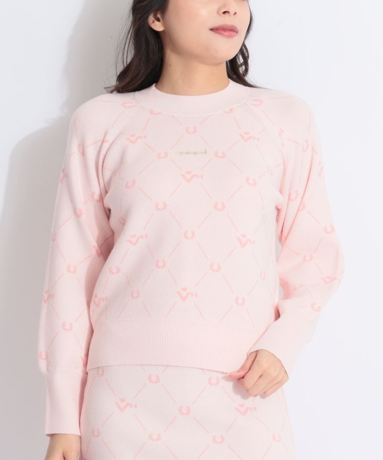 ビバハート VH ロゴ×蹄鉄柄ジャガードニット レディースゴルフウェア