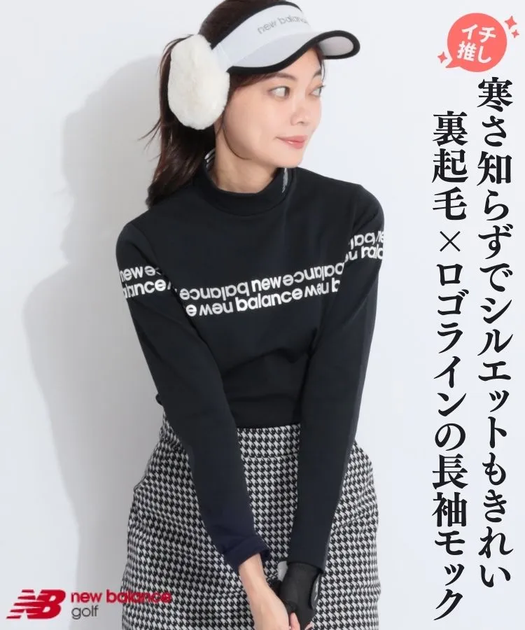 新品　ニューバランスゴルフ　スウェット　ハーフジップ　裏起毛　ブラック　サイズ0 ニューバランスゴルフ NB 裏ボアスリーブロゴラインハーフジッププル