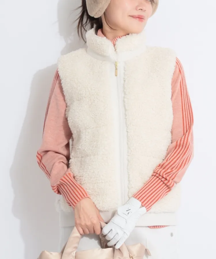 ヒールクリーク HK テディボアスタンドネック中綿ベスト レディース