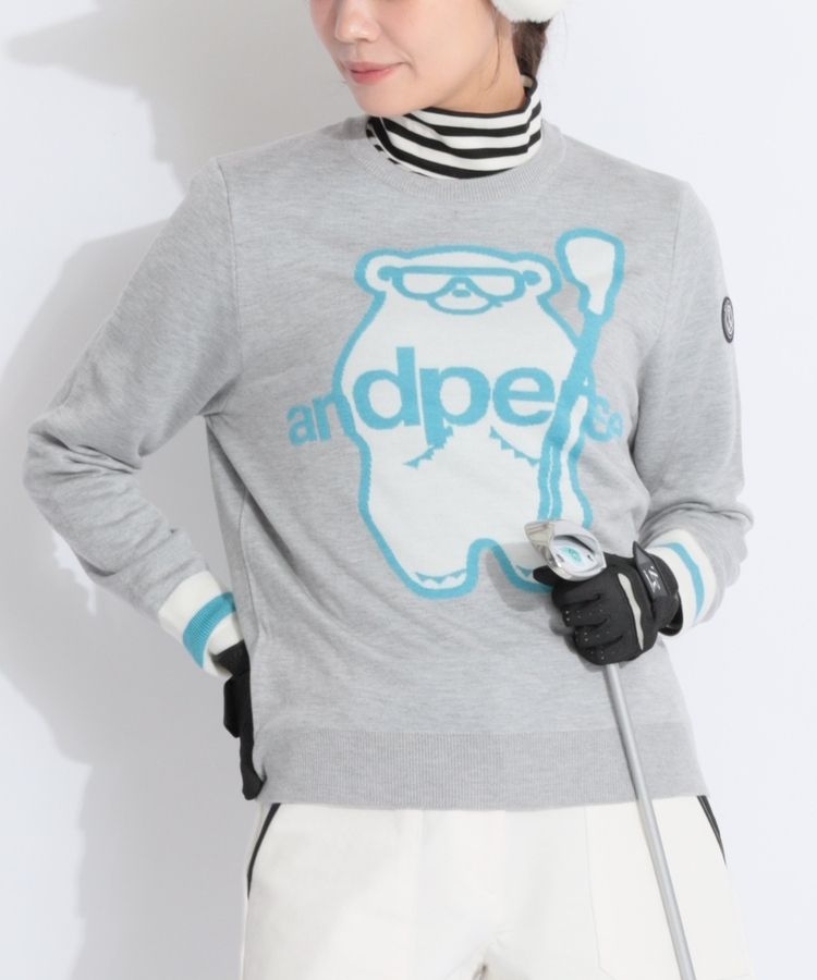 ドゥーカス　XL ゴルフ　ニット　セーター　長袖　クルーネック グレー ドゥーカス XL ゴルフ ニット セーター 長袖 クルーネック