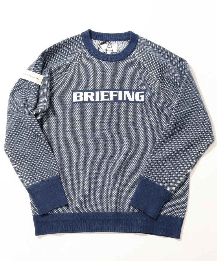 ブリーフィングゴルフ BR フロントロゴメッシュ調クルーネック