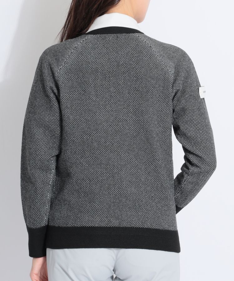 ブリーフィングゴルフ BR フロントロゴメッシュ調クルーネックニット