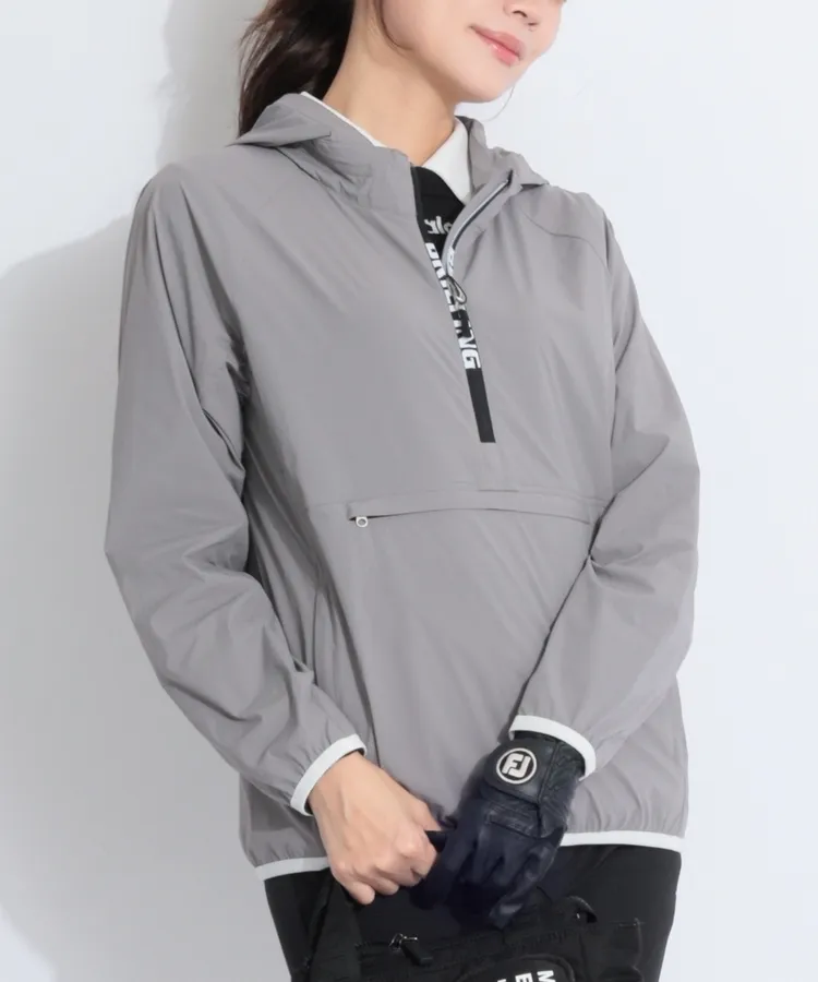 BRIEFING レディースゴルフ ウェアフード付きスウェット 杢グレーS