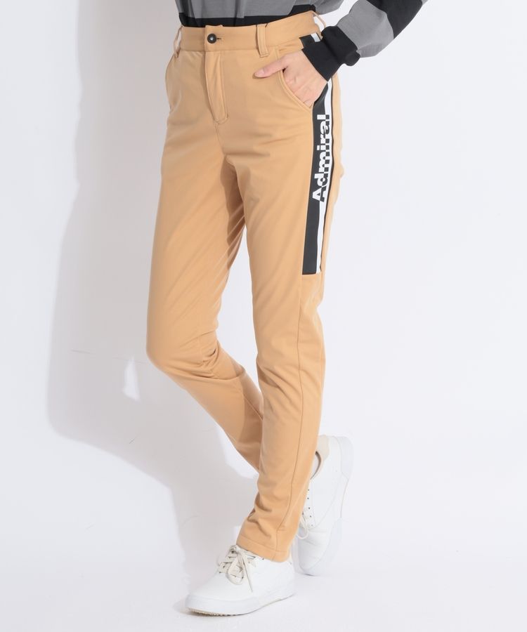 【防風撥水】サイドロゴボンディング裏起毛テーパードパンツ