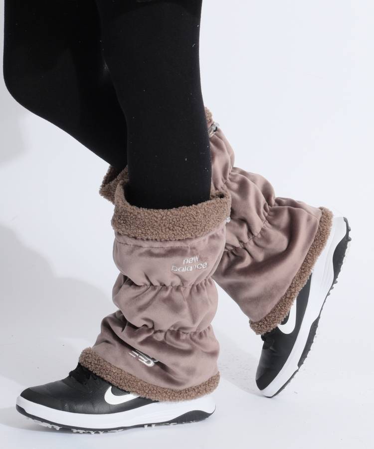 NB ロゴ刺繍リバーシブルショートレッグウォーマー