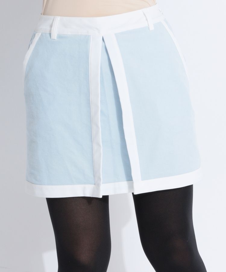 【8WAYストレッチ】モールスキンセンタープリーツ台形スカート