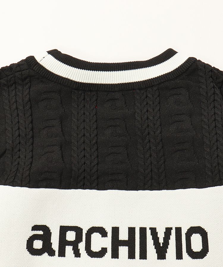 アルチビオ AR ケーブルロゴクルーネックニットベスト レディース